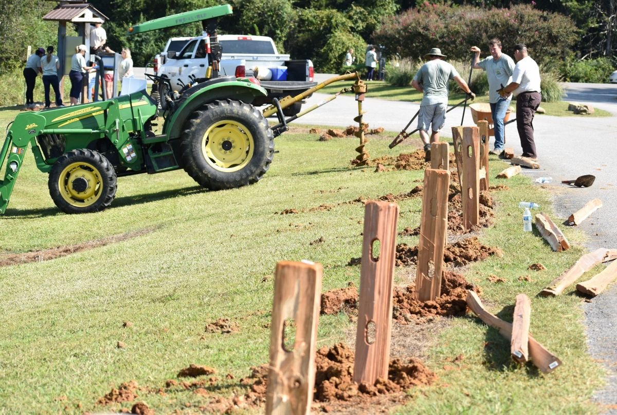 Tractor Digging Fence Post Holes
